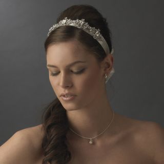 Vintage Style Ivory Satin Ribbon Bridal Headband
