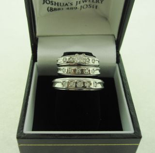   Three Piece Princess Cut Wedding Ring Set 0 24 cts GD 19393