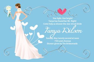 Heart Bridal Shower Invitations in Your Color Custom