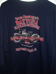 Mens Harley Davidson Navy Eagle Snake Bar Shield Long Sleeve T Shirt 