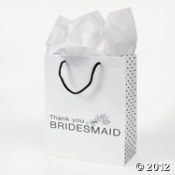 Bachelorette Thank You Bridesmaid Elegant White Gift Bag