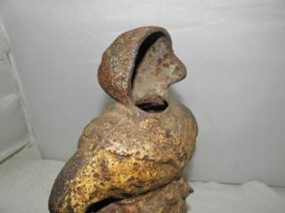 Signed Hubley Black Mammy Cast Iron Door Stop 12 High RARE Find 