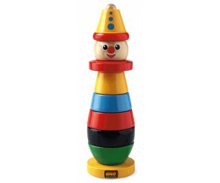 brio stacking clown classic wooden baby toy bn