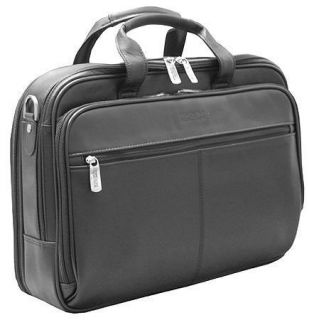 Black Kenneth Cole Briefcases Leather Softside Double Gusset Computer 