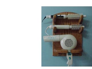 Oak Dryer Curling Iron Brush Holder Early American Color Stain 9132CD 