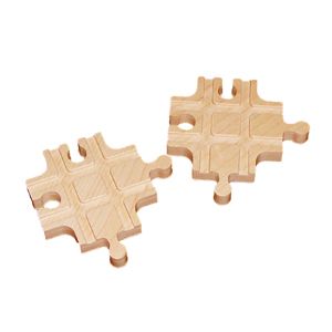 New Wooden Cross Track Set of 2 Fit Thomas Train Brio
