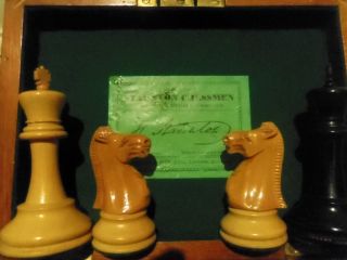   1925 1937 WEIGHTED CHESS SET BEAUTIFUL CONDITION BROADBENT KNIGHTS