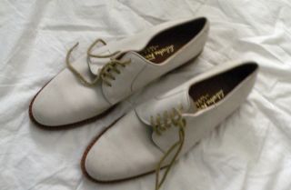 Salvatore Ferragamo Shadow White Bucks Oxfords Shoes 9 5 B