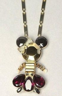 125 Disney Couture Minnie Mouse Rhinestone Pendant Pin Mawi Gold 