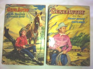   GENE AUTRY BOOKS THE BADMEN OF BROKEN BOW THE THIEF RIVER OUTLAWS W DJ