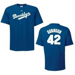 Brooklyn Dodgers Jackie Robinson Youth Blue Name and Number Jersey T 