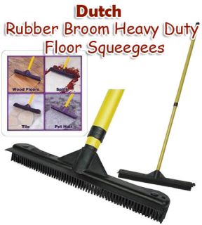 Dutch Rubber Broom (head 12) w/Telescoping Handle Wet or Dry