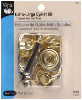 Extra Large Eyelet Kit Size 7 16 10ct Tool Brass D660