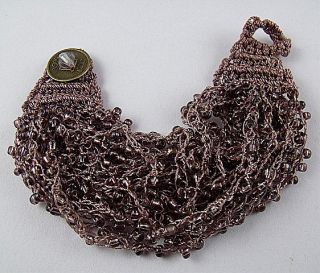  Tibetan Brown Rice Bead Crochet Bracelet