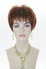 Arty Youthful and Chic Short Straight Edgy Tapered Cut Blonde Red Wigs 