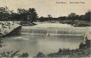 Brownwood Texas TX 1920 Pecan Bayou Dam Swimming Pool Albertype 