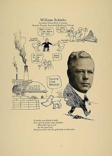 1923 Print William Schlake Illinois Brick Co. Chicago   ORIGINAL