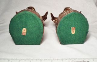 Gray Metal Bull Head Bookends Marked Dodge Inc in Mint Condition Circa 