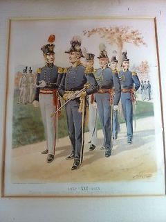 Antique 1885 Litho Prints Set 3 Ogden Cavalry US Army War Soldiers 