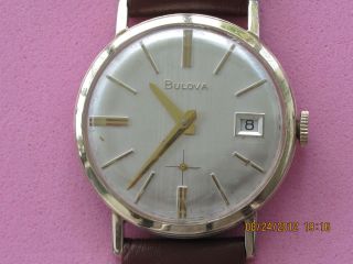 Bulova M9 10K R G P Bezel Mens Wrist Watch