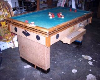 antique coin operated bumper pool table by champion