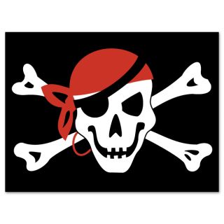 Jolly Roger Pirate Flag Car Bumper Sticker Decal 5 x 4