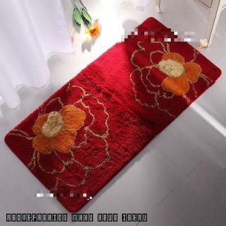 70*140cm Red Flower Indoor Area Carpet Rug Entrance door Mat Bedroom 