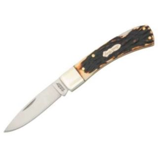 Schrade Knives 5UH Uncle Henry Bruin Lockback Knife with Stag Delrin 