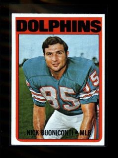 1972 Topps 43 Nick Buoniconti Dolphins NM MT 000254