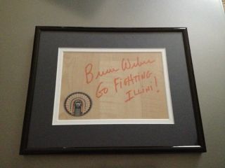 Bruce Weber Auto Autographed 4X6 Illinois Illini Basketball Floorboard 