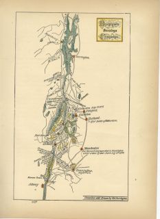 Saratoga New York Revolutionary War 1777 Map Pub 1880