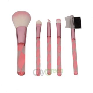 New 5pcs White Cosmetic Makeup Brushes Set Blush Lip Brow Eyeshadow 