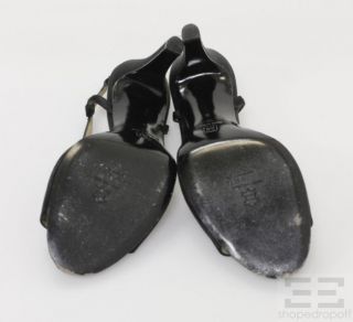Bruno Magli Couture Black Satin Slingback Open Toe Heels Size 10B