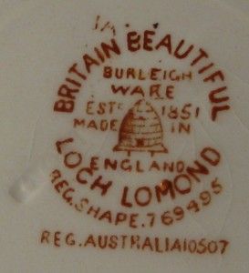 Burleigh Ware Britain Beautiful Loch Lomond Dish Bowl Reg 769495 