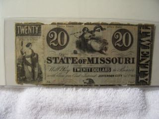 Confederate State of Missouri $20 Def B Note Currency