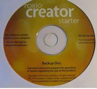 Roxio Creator Starter DVD CD Burning Software