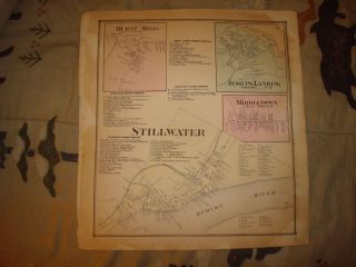 1866 Stillwater Halfmoon Corinth New York Antique Map N