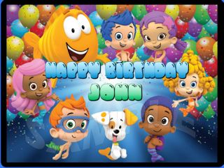 Bubble Guppies Personalized Edible Cake Image Topper Decoration 1 4 