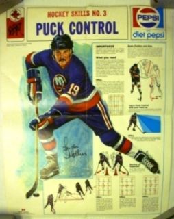 1976 Pepsi Hockey Skills No 3 Bryan Trottier Poster