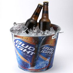 Bud Light Full Color Beer Bucket   Metal Ice Bucket   Homebars or Pub 