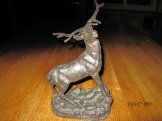 Hunters Delight Bronze Statue Elk Deer Busk Wild Life