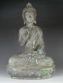 Chinese Old Bronze Carved Sitting Buddha Statue