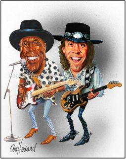 Stevie Ray and Buddy Guy Picture Cartoon Caricature