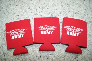    New Set of 3 Budweiser Coozies Koozies Can Cooler Beer Army Support