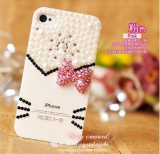   hello kitty Luxury Crystal Butterfly Case Cover for iphone4g 4s + Gift