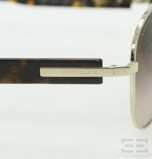Bvlgari Tortoiseshell & Gold Rimmed Aviator Sunglasses 5018
