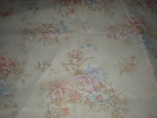 Vintage Sheer Floral Fabric 2 Yards Beautiful Soft Sew