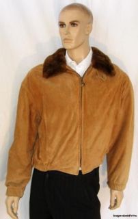 BYBLOS $395 Mens Brown Suede Leather Bomber *Italian* Jacket L