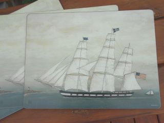   Backed Placemats Nautical Sail Boat Picture by David C Brown