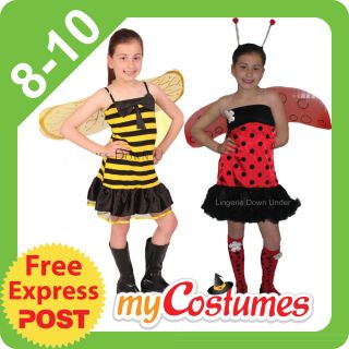 Kids Girls Fancy Dress Bee Lady Bug Beetle Costume Party 8 10 Dance 